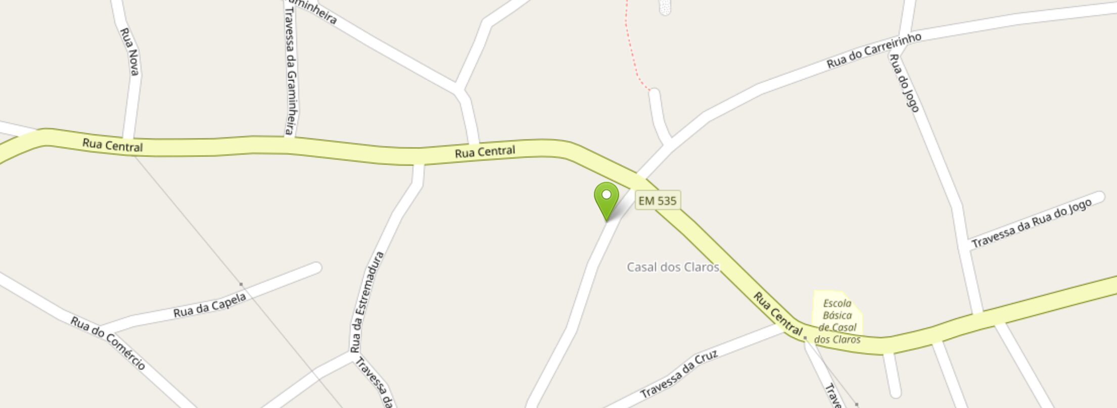 Mapa da localização da loja Terraperene em Casal dos Claros, Amor, Leiria
