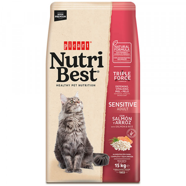Picart Nutribest High Premium Gato Sensitive - Salmão e Arroz - Image 2