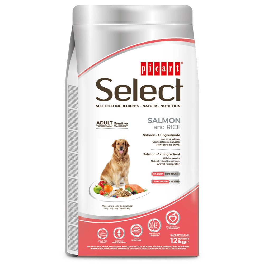 Picart Select Sensitive Medium/Maxi - Ração seca para cão adulto médio e grande - Salmão e arroz - Image 2