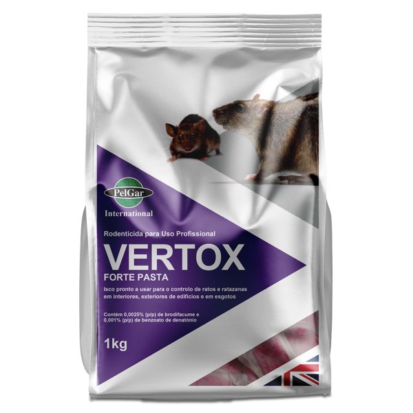 Vertox 1 Kg – Raticida Profissional com Brodifacume para Controlo de Ratos e Ratazanas