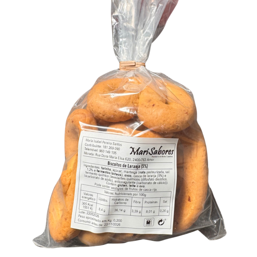 Biscoitos Artesanais de Laranja - 200 g