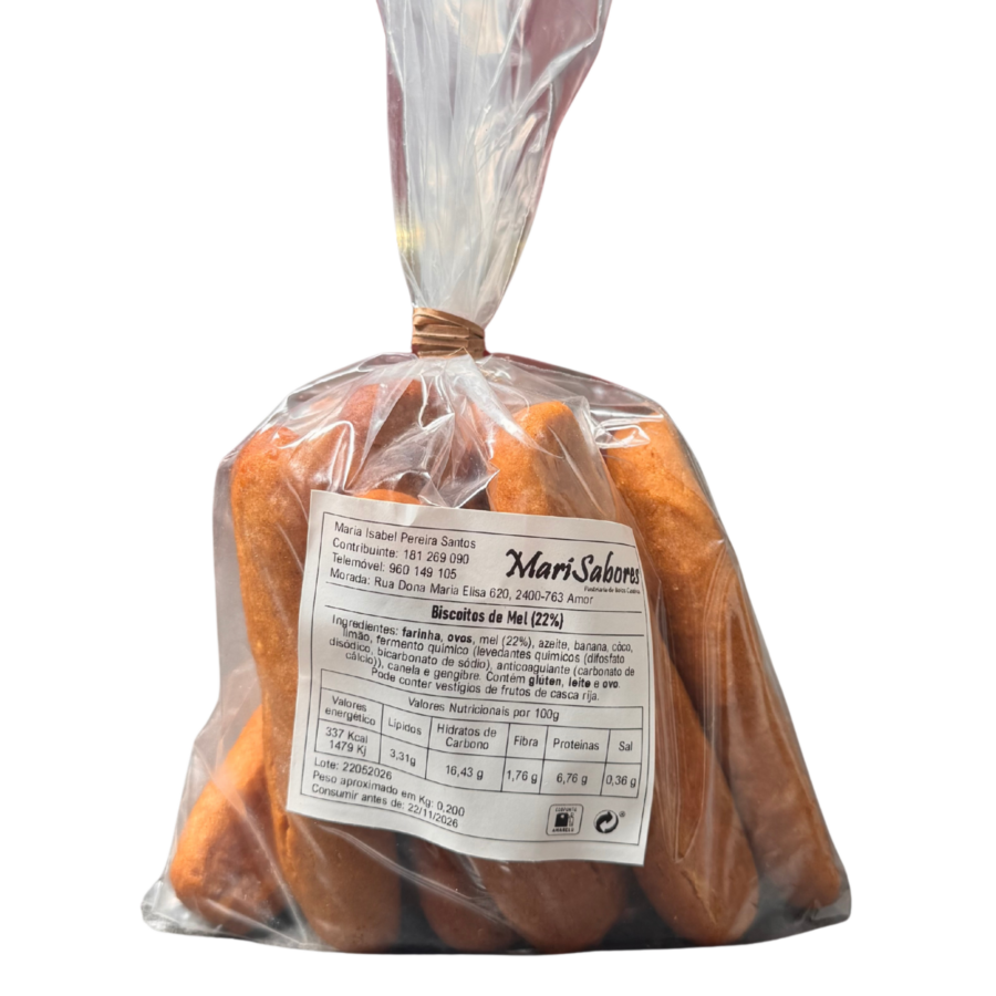 Biscoitos Artesanais de Mel - 200 g